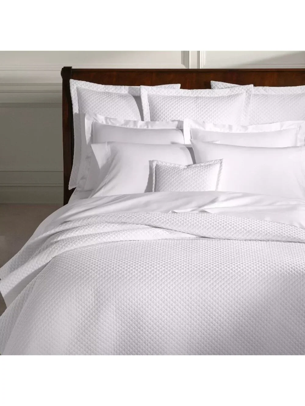 NWT Ralph Lauren RL Quilted Sateen Argyle  Studio White Size European Sham